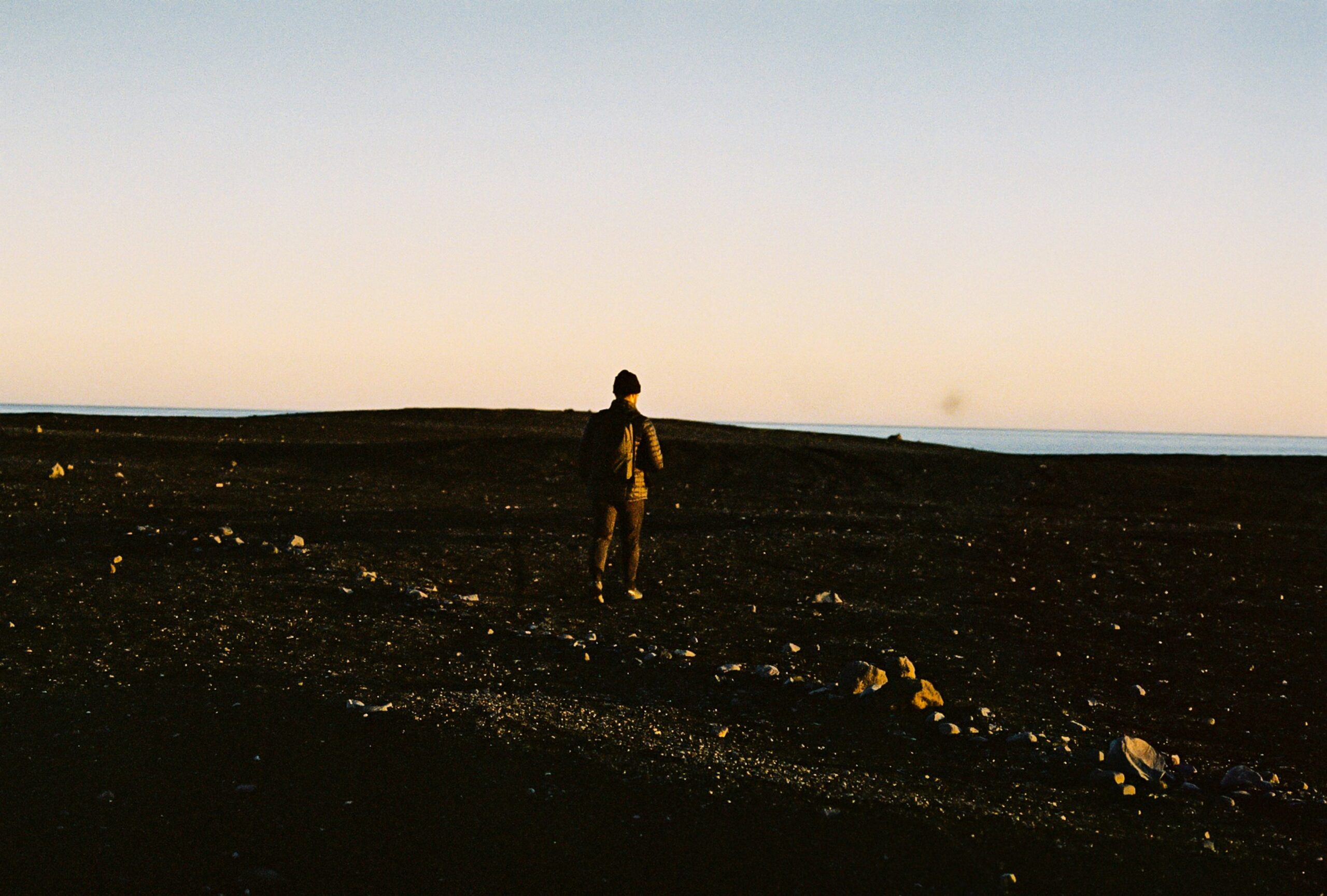 A man looking out on the sky