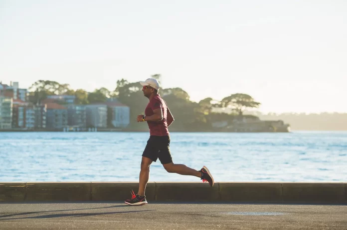 A man jogging