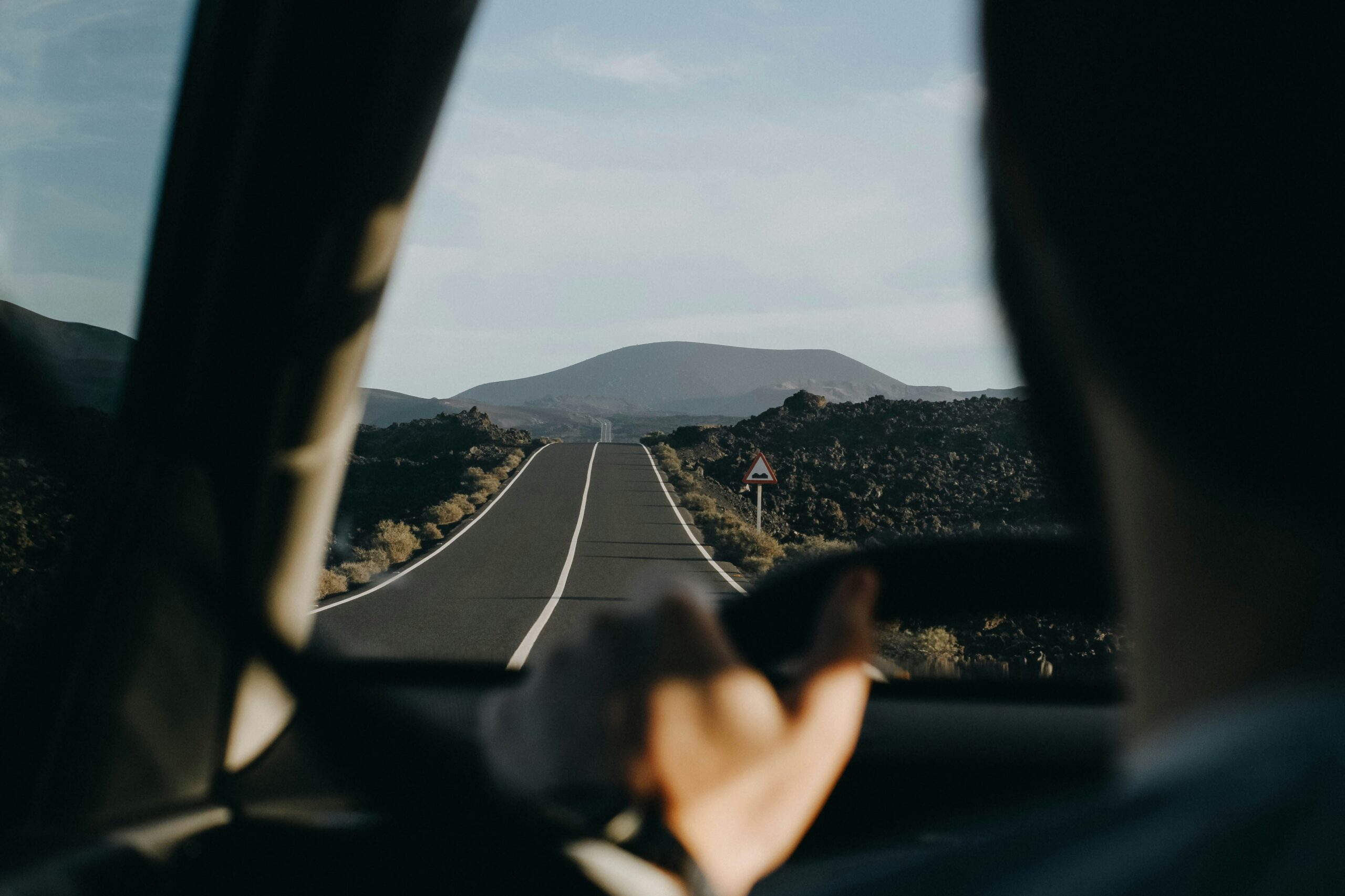 A photo of someone driving